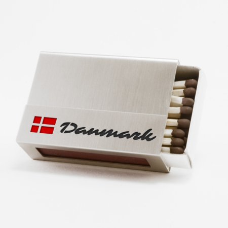 Streichholzschachtel - Huelle „Danmark“ aus Edelstahl