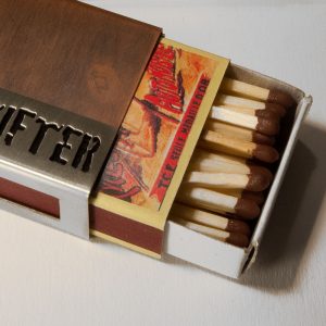 Streichholzschachtel - Hülle "Brandstifter" aus Kupfer und Edelstahl