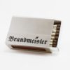 Streichholzschachtel - Huelle "Brandmeister" aus Edelstahl mit schwarzer Schrift