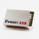 Streichholzschachtel - Huelle "Feuer - 112" aus Edelstahl