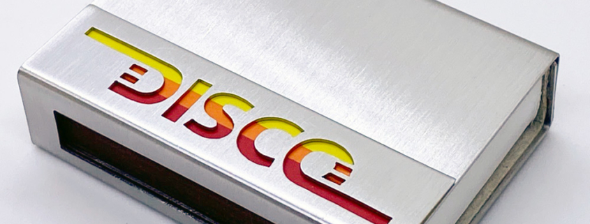 "DISCO" Streichholzschachtel - Hülle aus Edelstahl