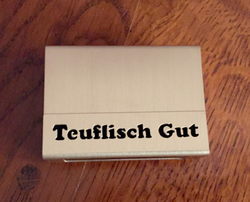 Streichholzschachtel-Hülle aus Edelstahl