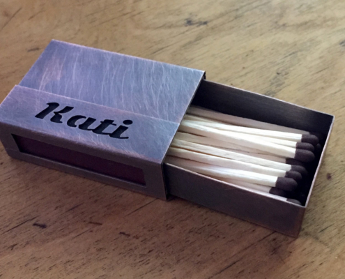 Kupferhülle mit Text "Kati"
