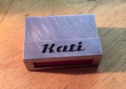 Kupferhülle mit Text "Kati"