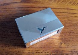 Streichholz-Hülle aus Silber mit Kolibri