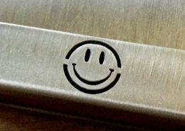 Edelstahl Streichholzjülle mit Smiley