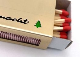 Streichholzhülle aus Messing mit Weihnacht Schriftzug