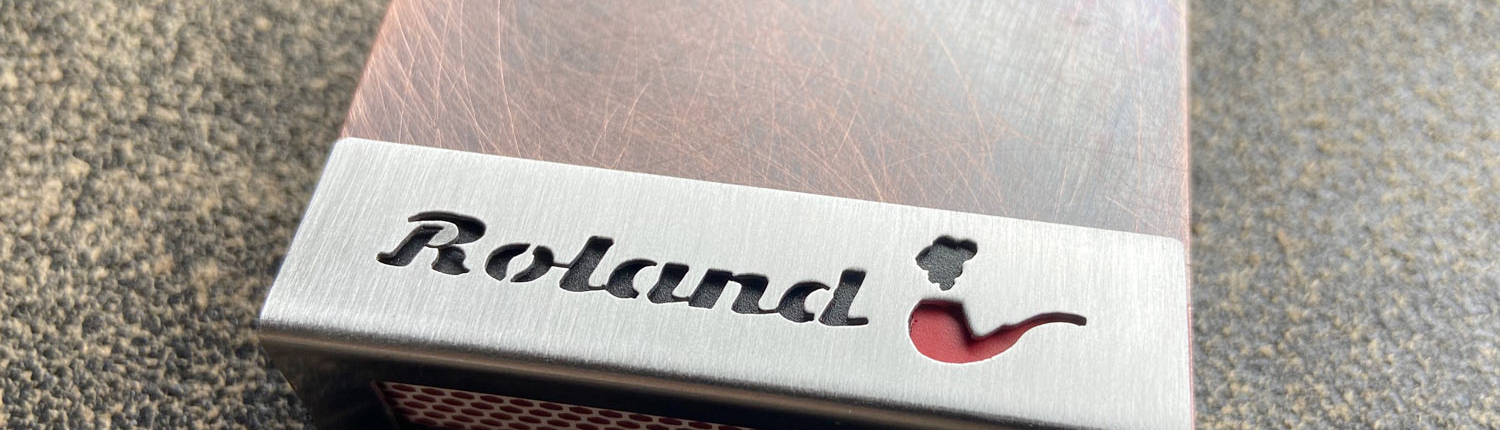 Streichholzhülle aus Kupfer und Edelstahl