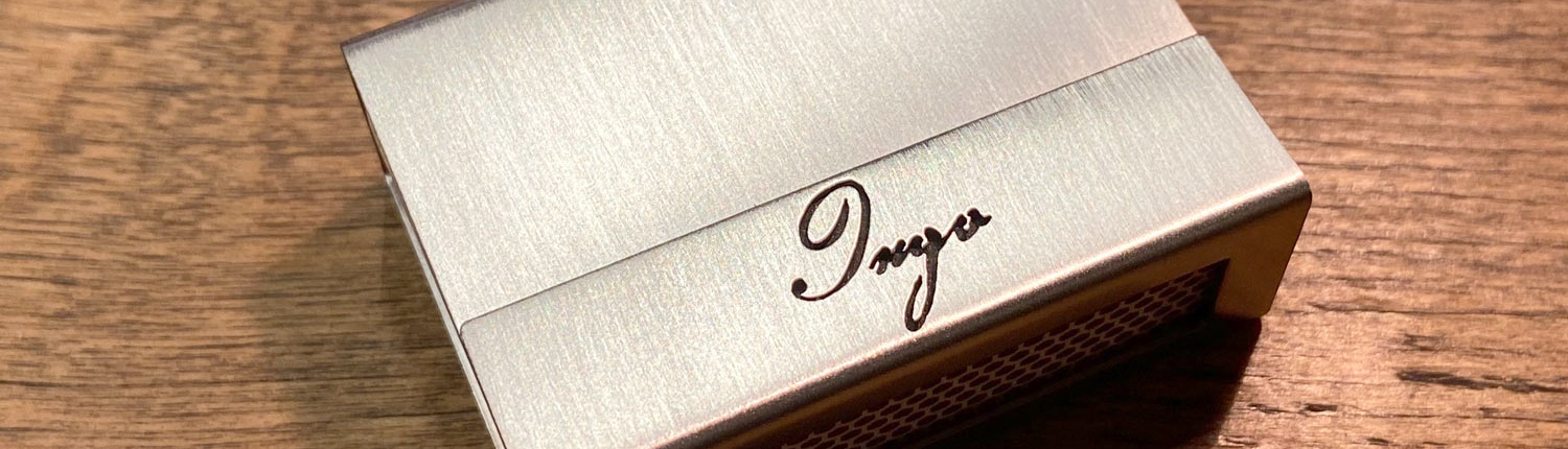 Individualisierte Streichholz-Etui aus Edelstahl mit dem Namen "Ingo"