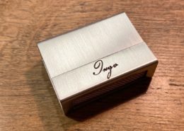 Individualisierte Streichholz-Etui aus Edelstahl mit dem Namen "Ingo"