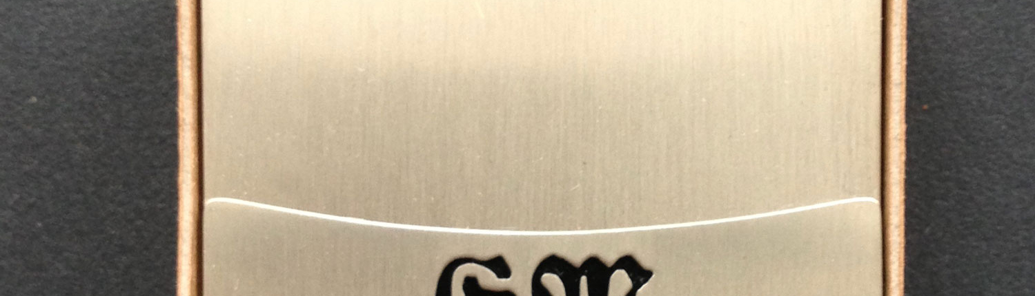 Schlichte Hülle mit Initialen Streichholzhülle aus Edelstahl mit Initialen