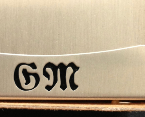 Schlichte Hülle mit Initialen Streichholzhülle aus Edelstahl mit Initialen