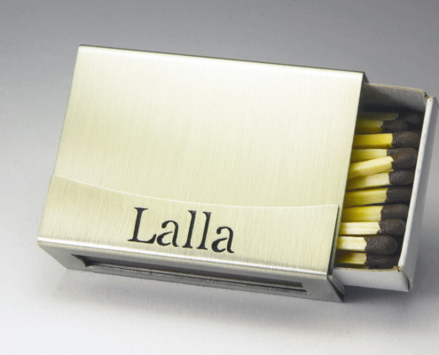 Streichholzhülle aus Edelstahl