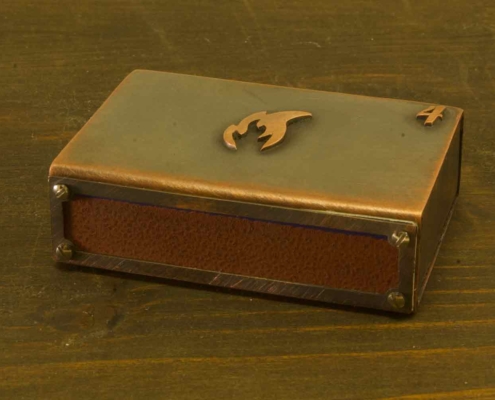 Streichholzschachtel aus massivem Kupfer