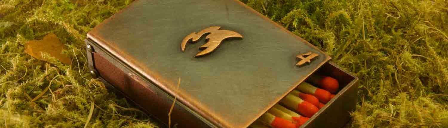 Streichholzschachtel aus massivem Kupfer