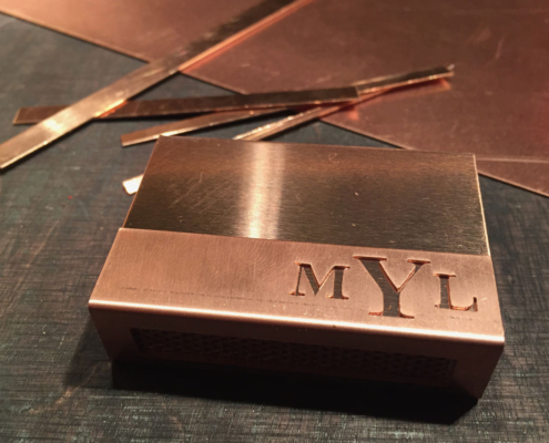 Streichholzhülle aus Kupfer