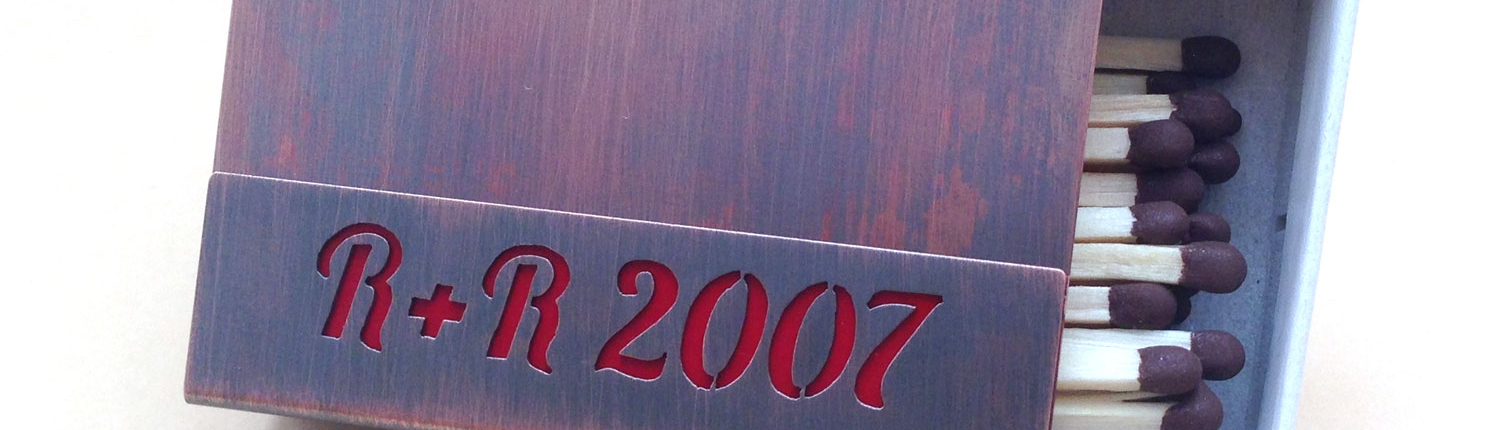 Streichholzschachtel aus Kupfer mit individuellem Text