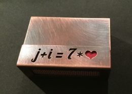 Streichholzhülle aus Kupfer