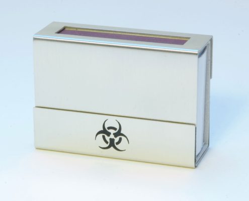 Streichholzschachtel-Hülle mit Bio-Hazard Icon